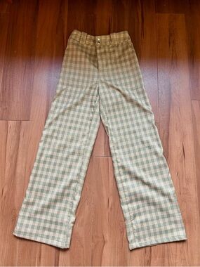 Sage Green Plaid Pants